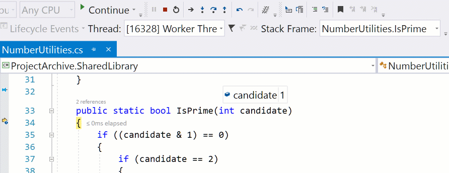 debug in vs